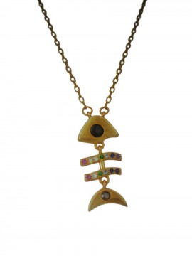 Κολιέ ασήμι 925 γυναικείο ψαροκόκαλο rose gold