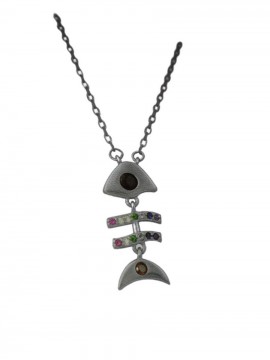 Κολιέ ασήμι 925 γυναικείο ψαροκόκαλο silver