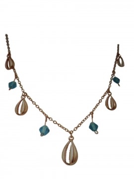 Κολιέ ασήμι 925 γυναικείο κοχύλι με κρύσταλλα rose gold