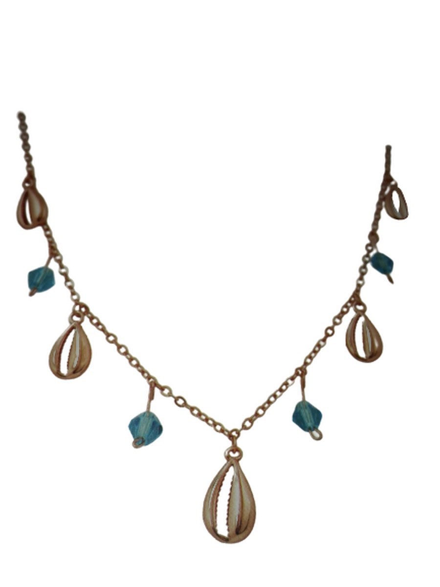 Κολιέ ασήμι 925 γυναικείο κοχύλι με κρύσταλλα rose gold