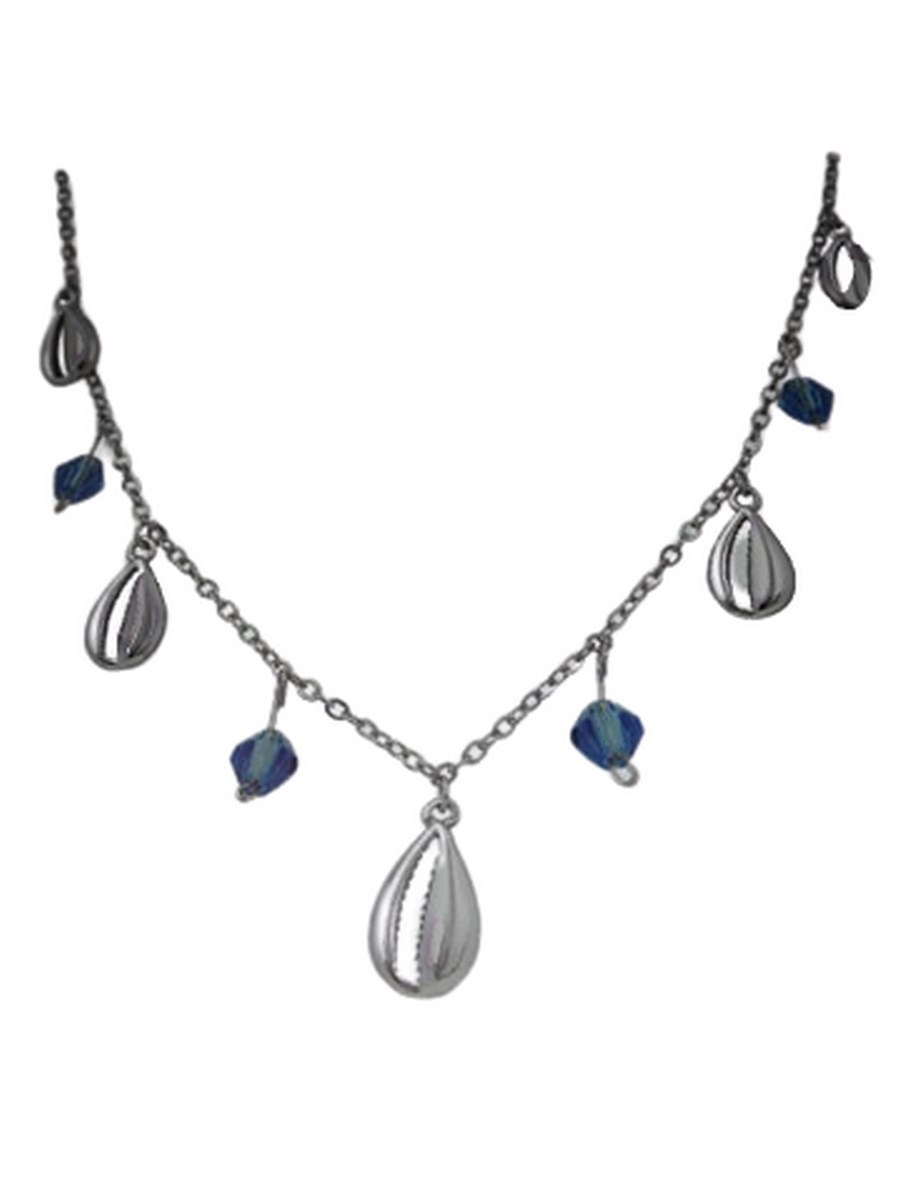 Κολιέ ασήμι 925 γυναικείο κοχύλι με κρύσταλλα silver