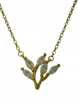 Κολιέ ασήμι 925 γυναικείο κλαράκι gold