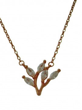 Κολιέ ασήμι 925 γυναικείο κλαράκι rose gold