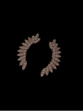 Σκουλαρίκι ασήμι 925 γυναικείο Rose Wing