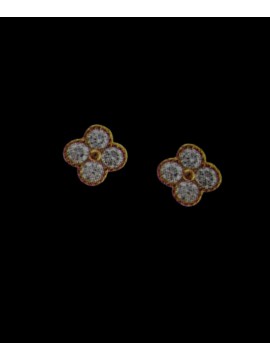 Σκουλαρίκι ασήμι 925 γυναικείο Rose Flower