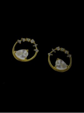 Σκουλαρίκι ασήμι 925 γυναικείο Gold Stone