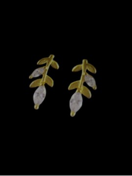 Σκουλαρίκι ασήμι 925 γυναικείο Gold Leaves
