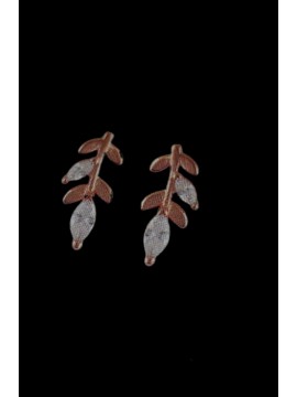 Σκουλαρίκι ασήμι 925 γυναικείο Rose Leaves