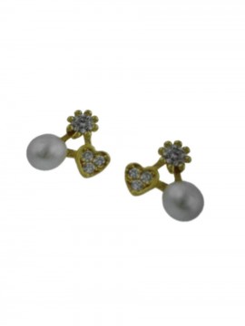 Σκουλαρίκι ασήμι 925 γυναικείο Triple Gold