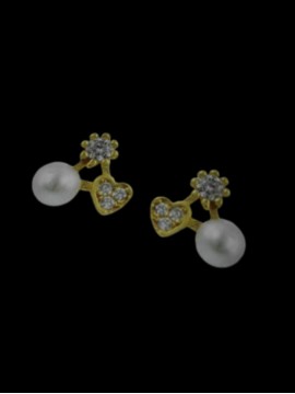 Σκουλαρίκι ασήμι 925 γυναικείο Triple Gold