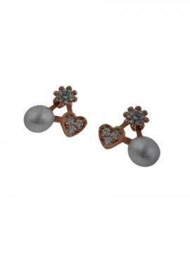 Σκουλαρίκι ασήμι 925 γυναικείο Triple Rose