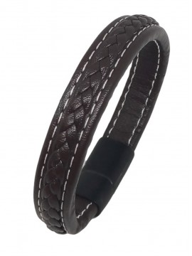 Ανδρικό δερμάτινο βραχιόλι tress Brown