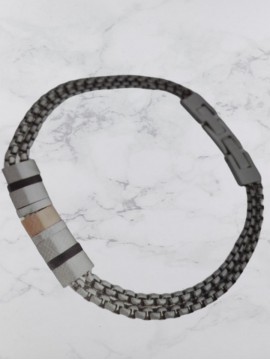 Ανδρικό  ατσάλινο βραχιόλι double color
