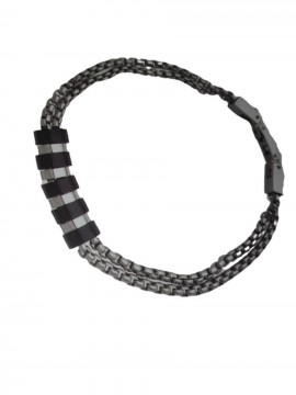Ανδρικό  ατσάλινο βραχιόλι silver and black