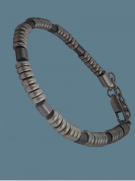 Ανδρικό ατσάλινο βραχιόλι silver grommet