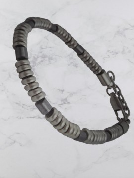 Ανδρικό ατσάλινο βραχιόλι silver grommet
