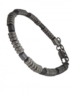 Ανδρικό ατσάλινο βραχιόλι silver grommet