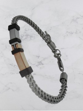 Ανδρικό  ατσάλινο βραχιόλι silver and gold