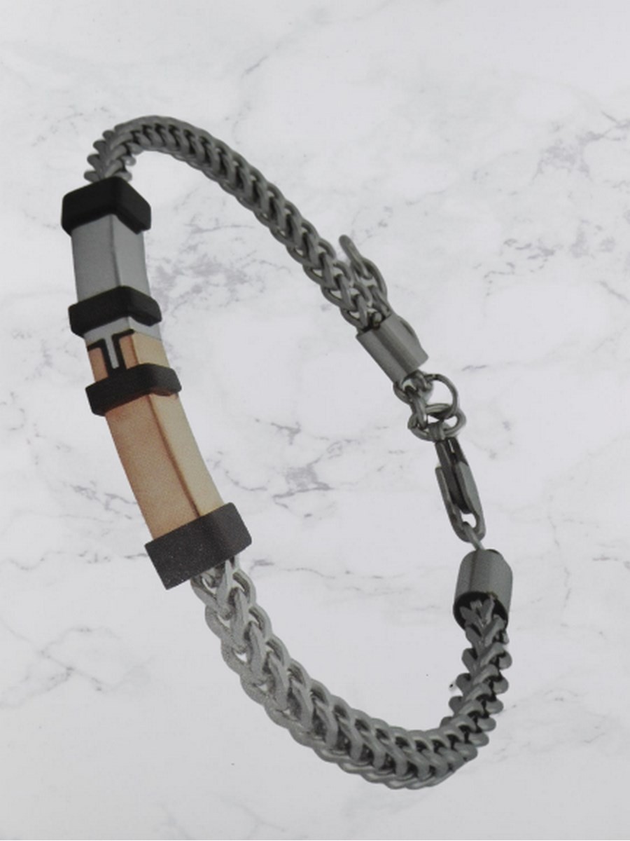 Ανδρικό  ατσάλινο βραχιόλι silver and gold