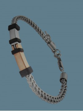 Ανδρικό  ατσάλινο βραχιόλι silver and gold