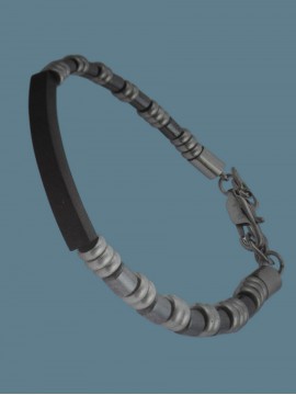 Ανδρικό  ατσάλινο βραχιόλι black plate