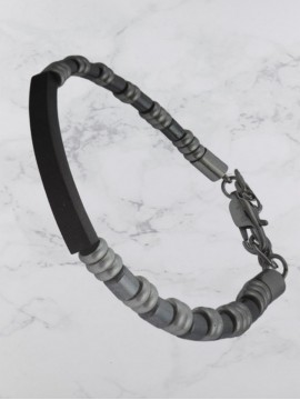Ανδρικό  ατσάλινο βραχιόλι black plate