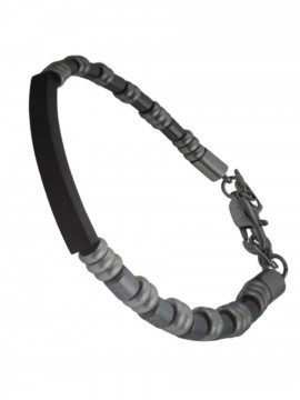 Ανδρικό  ατσάλινο βραχιόλι black plate