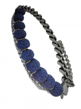 Ανδρικό  ατσάλινο βραχιόλι blue