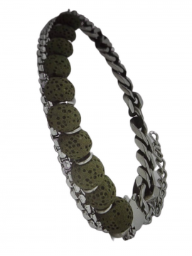 Ανδρικό  ατσάλινο βραχιόλι green