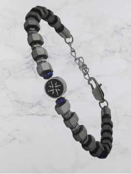 Ανδρικό  ατσάλινο βραχιόλι star silver