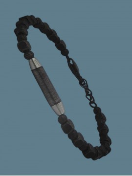 Ανδρικό  ατσάλινο βραχιόλι σωλήνας silver black