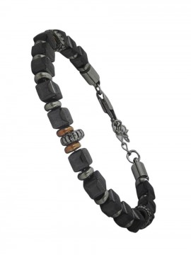 Ανδρικό  ατσάλινο βραχιόλι κύβος silver  gray