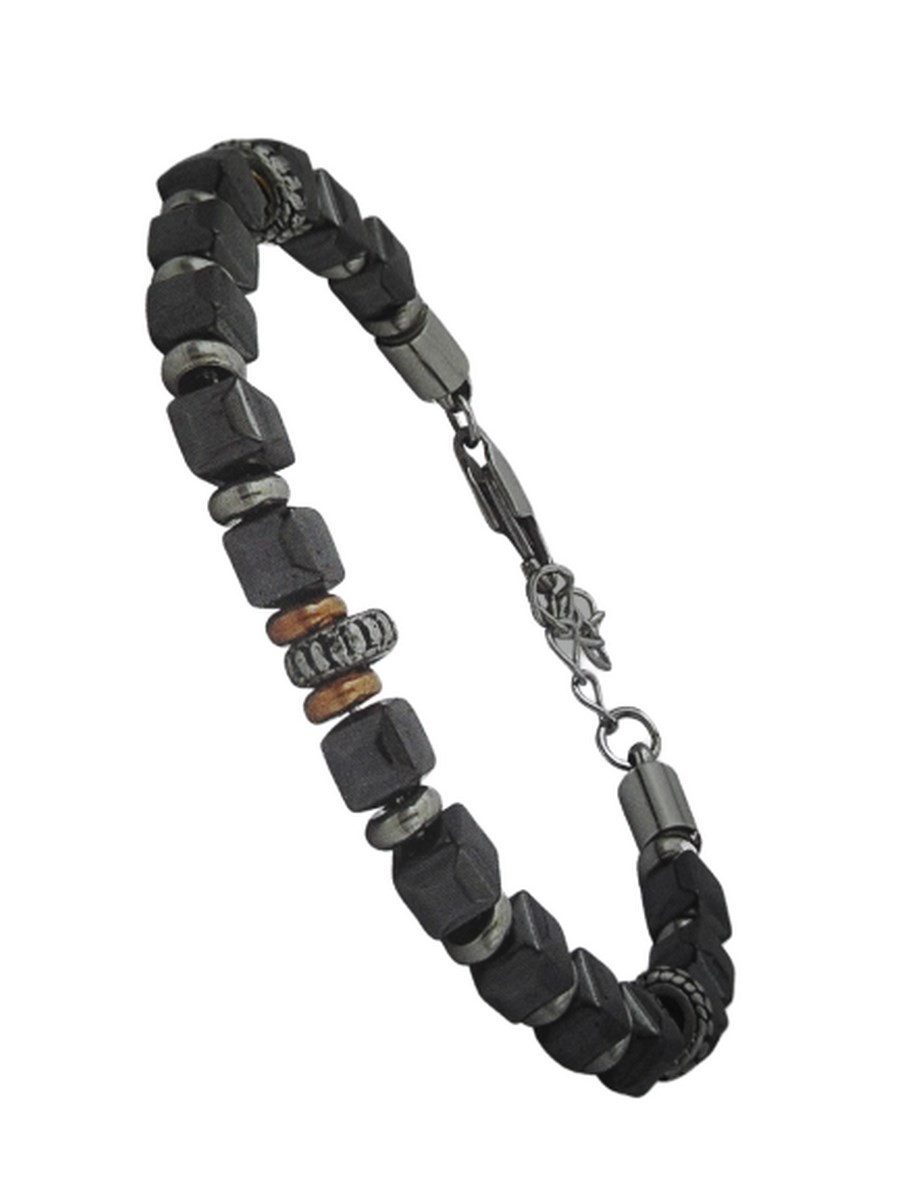 Ανδρικό  ατσάλινο βραχιόλι κύβος silver  gray