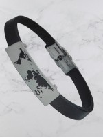 Ανδρικό  ατσάλινο  βραχιόλι  υδρόγειος silver