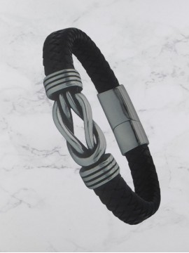 Ανδρικό  ατσάλινο  βραχιόλι  κόμπος silver