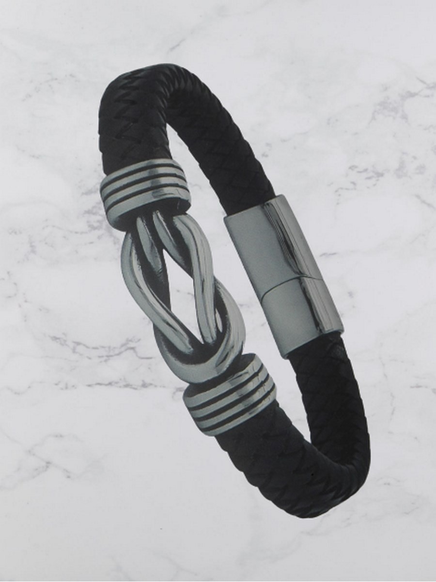 Ανδρικό  ατσάλινο  βραχιόλι  κόμπος silver