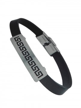 Ανδρικό  ατσάλινο  βραχιόλι  μαίανδρος silver