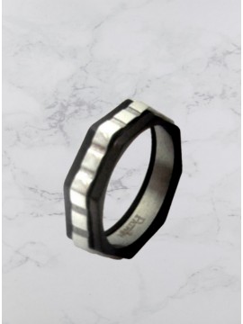 Ανδρικό ατσάλινο δαχτυλίδι Silver Step