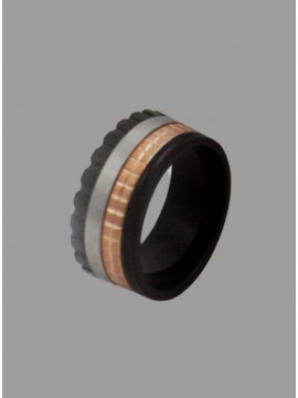 Ανδρικό ατσάλινο δαχτυλίδι Black Triple