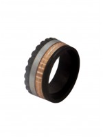 Ανδρικό ατσάλινο δαχτυλίδι Black Triple