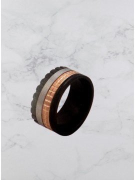 Ανδρικό ατσάλινο δαχτυλίδι Black Triple