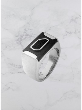 Ανδρικό ατσάλινο δαχτυλίδι Silver Plaque