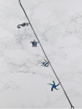 Βραχιόλι ασήμι 925 γυναικείο θάλασσα blue