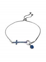 Βραχιόλι ασήμι 925 γυναικείο σταυρός blue