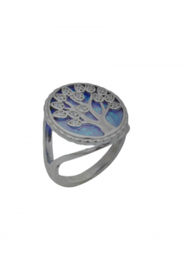 Δαχτυλίδι ασήμι 925 γυναικείο δεντρό της ζωής silver blue