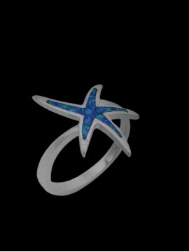 Δαχτυλίδι ασήμι 925 γυναικείο Αστερίας γαλάζιος