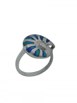 Δαχτυλίδι ασήμι 925 γυναικείο κοχύλι μπλε