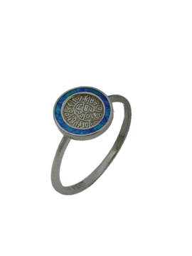 Δαχτυλίδι ασήμι 925 γυναικείο σφραγίδα μπλε