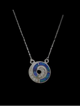 Κολιέ ασήμι 925 γυναικείο δύνη silver blue