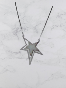 Κολιέ ασήμι 925 γυναικείο αστέρι silver white